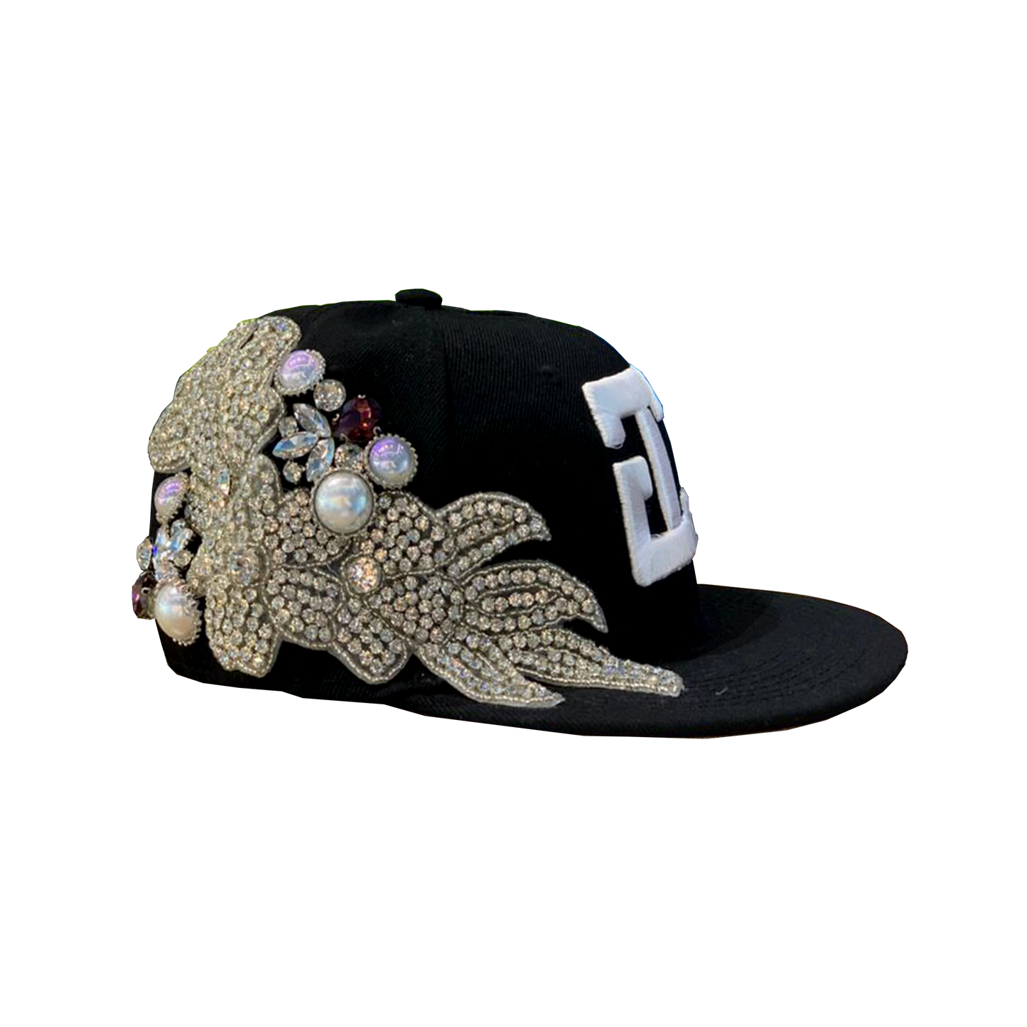 GC GOCRAZY PEARLS HANDMADE BASEBALL CAP (BLACK,RED)
