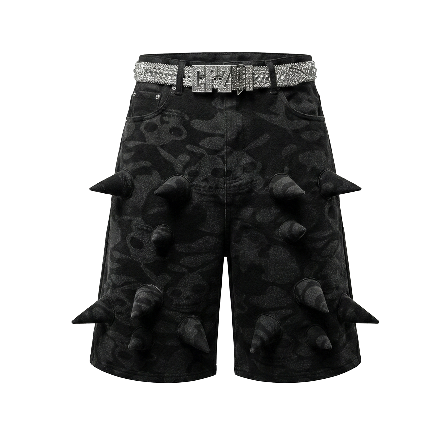 BLACK WIDOW SPIKY JORTS - HELLCANWAIT