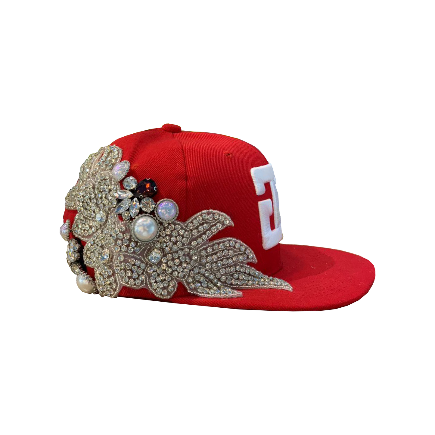 GC GOCRAZY PEARLS HANDMADE BASEBALL CAP (BLACK,RED)
